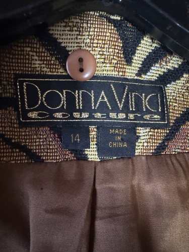 DONNA VINCI COUTURE tigre stampa animalier arazzo cappotto midi donna taglia 14 - Foto 10 di 11
