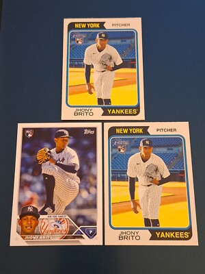 (3) Jhony Brito 2023 Topps Update Rookie Card #US279 + Heritage #557 RC Padres