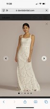 DB Studio By David’s Bridal Floral Lacr Halter Sheath Wedding Gown Plus Size 24