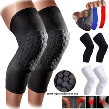 Knee Pads Leg Sleeves Protective Gear Gel Adult Youth Kid Sports Work Basketball