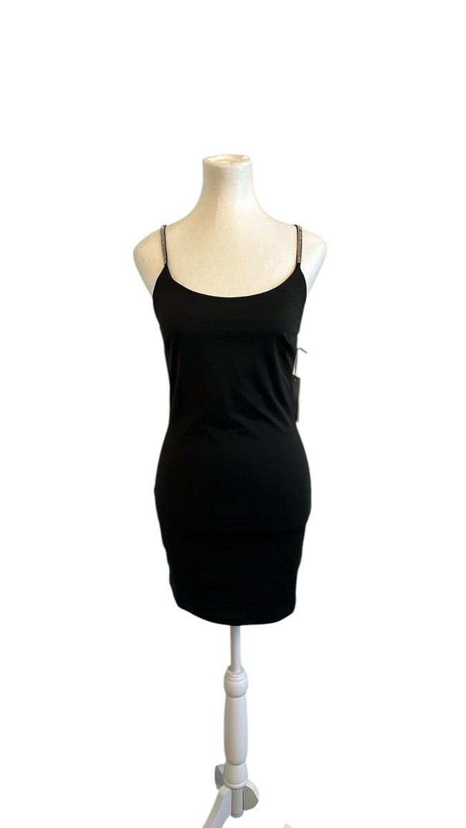 iris bodycon dress ✨NWT Black with Rhinestone Straps, Size M Size:UK 9 | EU 43 Crafted from a smooth csku::124370 Brown Dress Woth Red