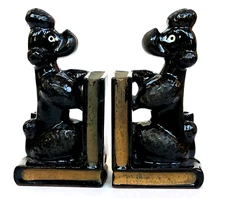 1950s French Poodle Dog Mid-Century Bookends Kitschy MCM Library Made Japan Vtg 