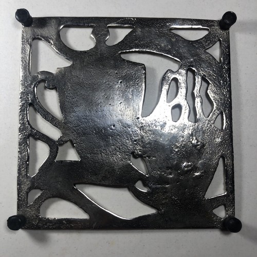 Pewter Coffee Tea Trivet with 4 rubber feet 7.5” by 7.5” and 5/8” height - Picture 13 of 13