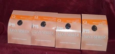 Leggs 4 Pair LOT Size Q Day Sheer Regular Pantyhose Sheer Toe Off Black (4)