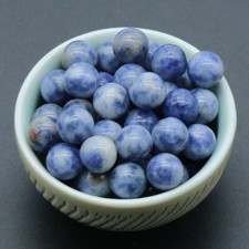 Wholesale 100pcs 8mm Natural Sodalite Stone Round Ball Shape No Hole Beads GQ