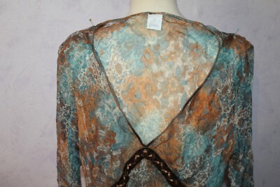 Tunique Femme En Voile - Taille 44 - Marque Blanche Porte - Couleur Chocolat - Occasion Très Bon état