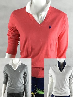 Pullover Damen RL LS V-Neck Pima