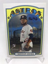 2021 Topps Heritage High Number Cristian Javier Real One Red Ink Autograph 56/72
