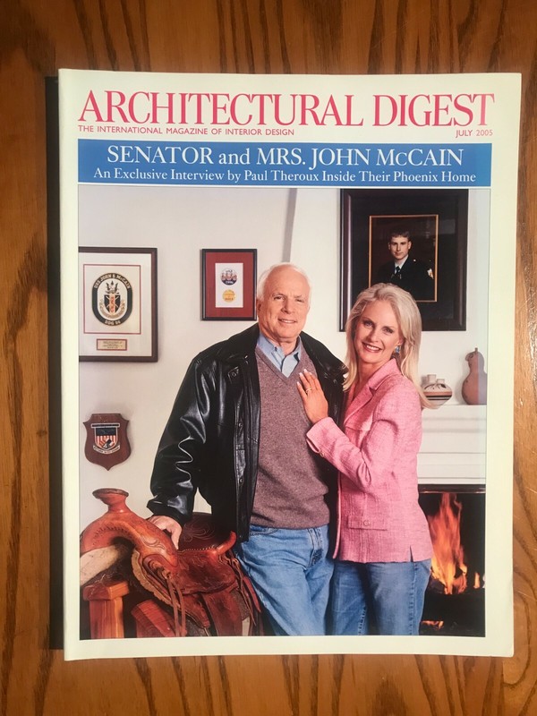 Architectural Digest Magazine - July 2005 - Senator & Mrs. John McCain - Nice!