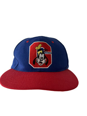 Vintage 90s Disney Goofy Snap Back Blockhead Hat Blue Red RARE Cap