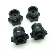 Treal Losi LMT Aluminum Wheel Hub Set - +15mm Offset - Black