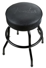 Fender Embossed Black Logo Barstool 24 Inch Swivel Bar Stool with Padded Seat