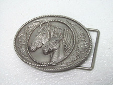 Silver Tone Horse Belt Buckle Men's 1991 Siskiyou Gifts.