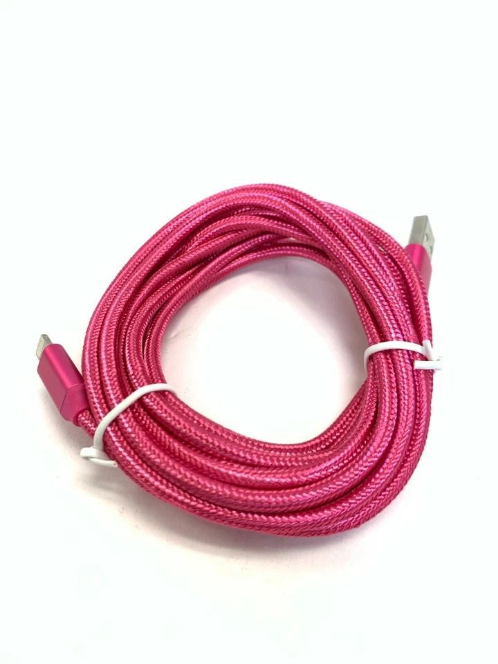 5 Asst 10 ft Braided Extra Strong iPhone 8 X XR XS Pro USB Power Charging Cables - Image 4 of 4