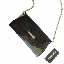 Steve Madden Clutch Purse Black With Chain Strap NEW