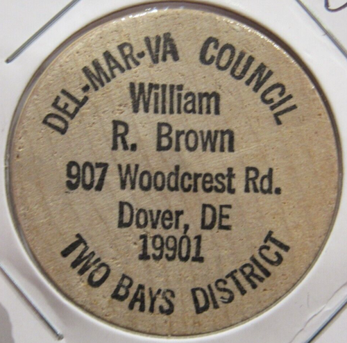 Vintage William Brown Boy Scouts Dover, DE Wooden Nickel - Token Delaware - 第 1/2 張圖片
