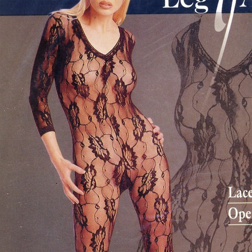 ÜBERGRÖSSE DURCHSICHTIGE SPITZE BODYSTOCKINGS SCHWARZ FARBE VON LEG AVENUE NEU