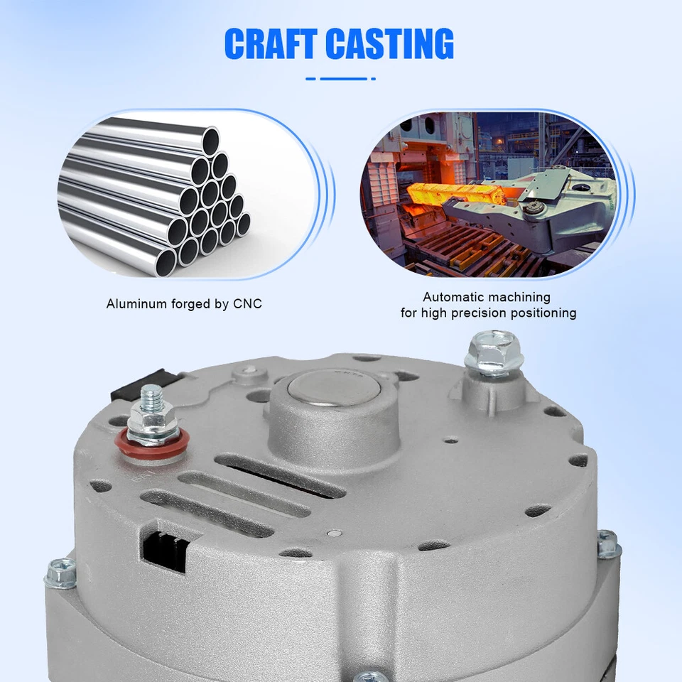 Alternador de aluminio para Chevrolet C20 Suburban Buick LeSabre 1970-1986 7,4 L 2,5 L Foto 3 de 4