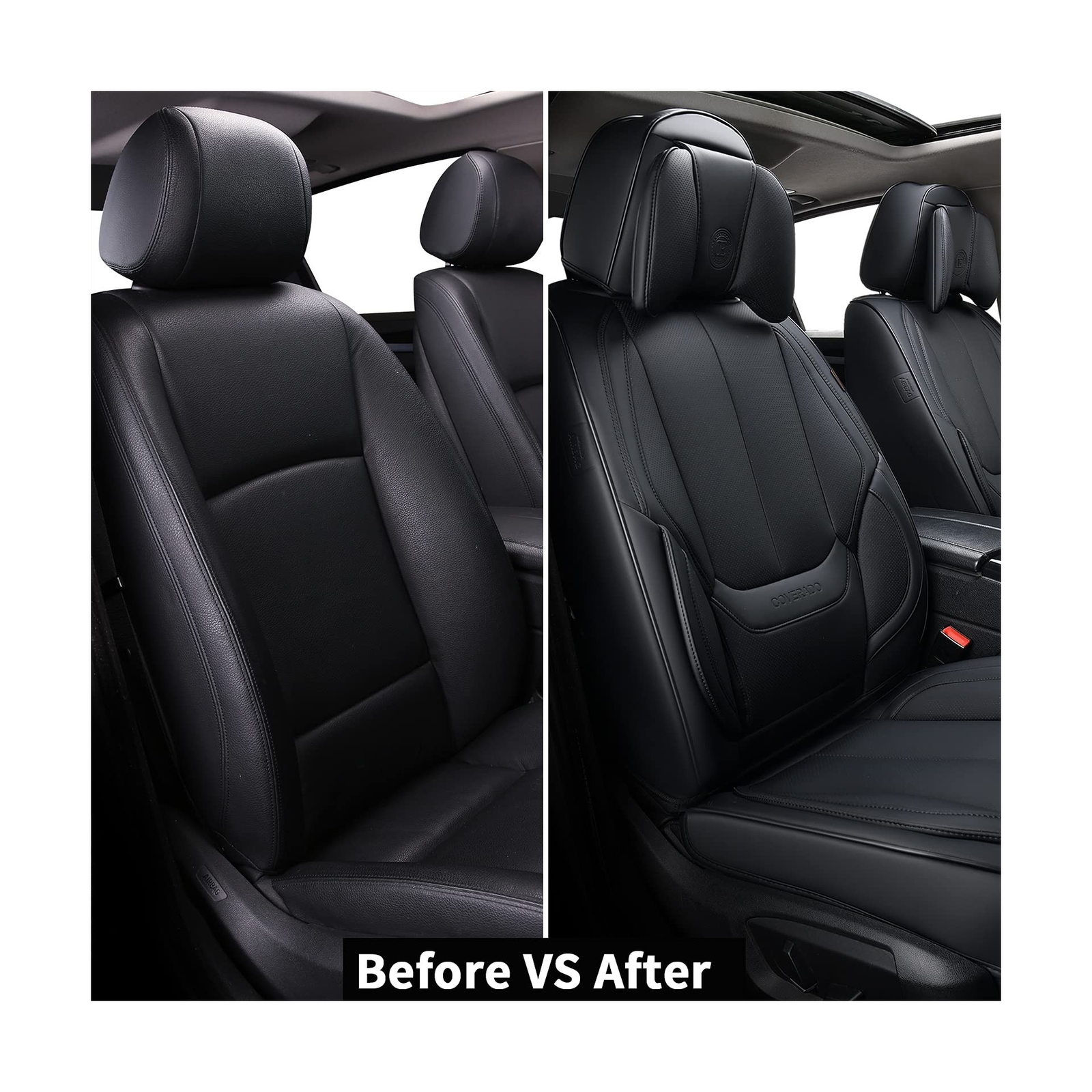 Coverado Car Seat Covers 5 Pieces, Waterproof Nappa Leather Auto Seat Protect... 768571300942 eBay