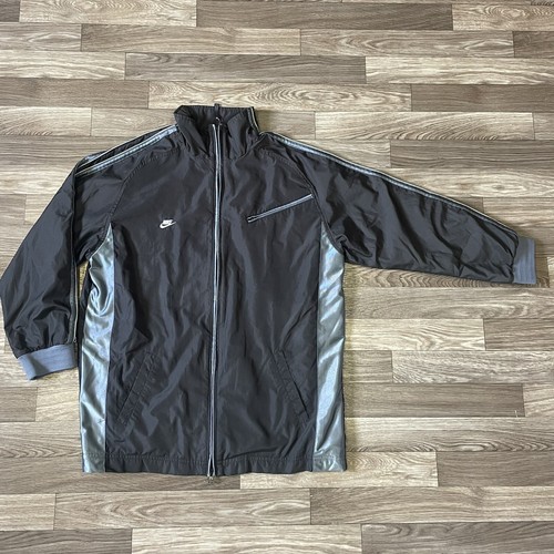 Vintage Nike Windbreaker Track Jacket Youth XL (18-20) Full Zip Black Gray - Picture 4 of 8