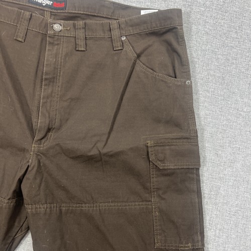 Wrangler Riggs Mens Cargo Pants 46x30 in Double Knee Brown Workwear Carpenter - Picture 5 of 13