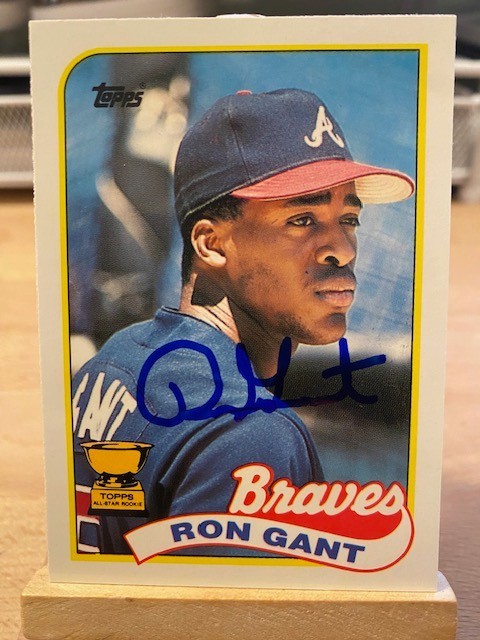 1989 Topps Tiffany #296 Ron Gant Signed Auto Atlanta Braves