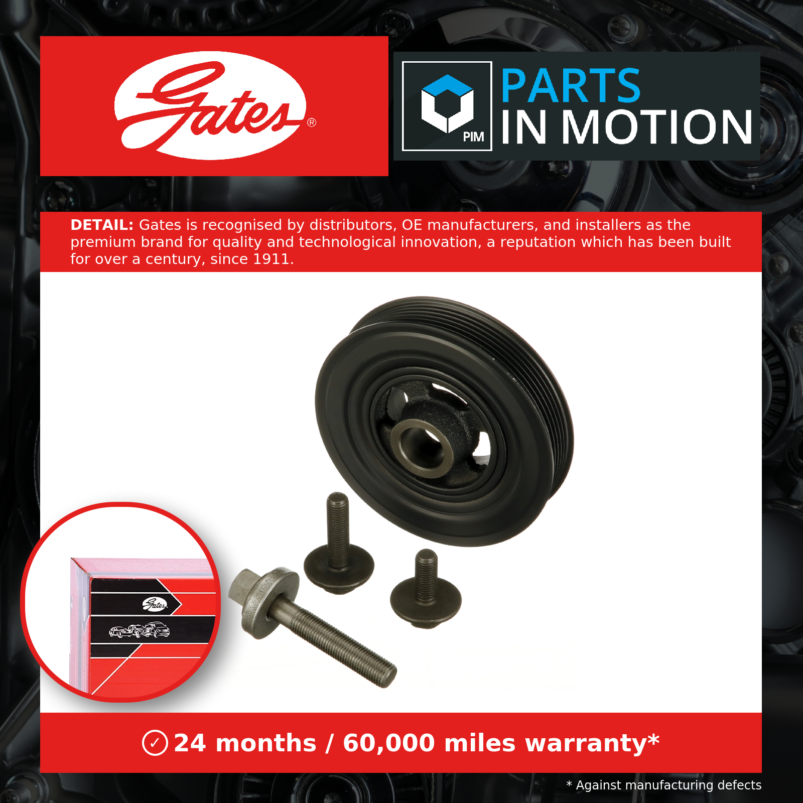Crankshaft Pulley (TVD) TVD1145A Gates Torsional Vibration Damper 1752282 New - Image 14