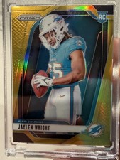 Jaylen Wright 2024 Panini Prizm Gold /10 Variant Rookie Card RC Dolphins Bookend