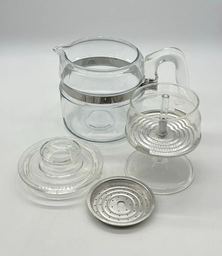 VTG PYREX Flameware 7754-B Glass Percolator Coffee Pot 2-4 Cup Complete