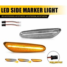 Pair Sequential Amber LED Side Marker Light For BMW E60 E61 E82 E88 E90 E91 E92
