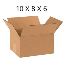 50 Pack 10x8x6 Shipping Boxes for Packing & Moving Cardboard Corrugated Cartons