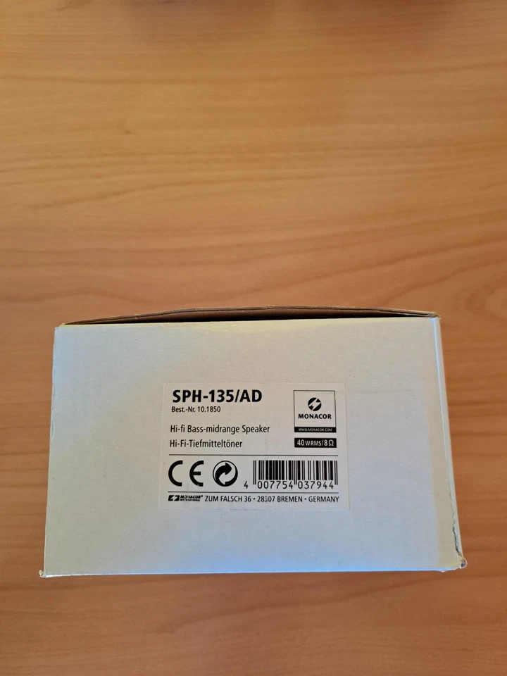 Altoparlanti woofer SPH-135/AD Monacor - Immagine 3 di 3