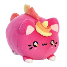 Smaczna brzoskwinia, pluszowy kot 18cm jednorożec z grzywą model Meowchi, różowy