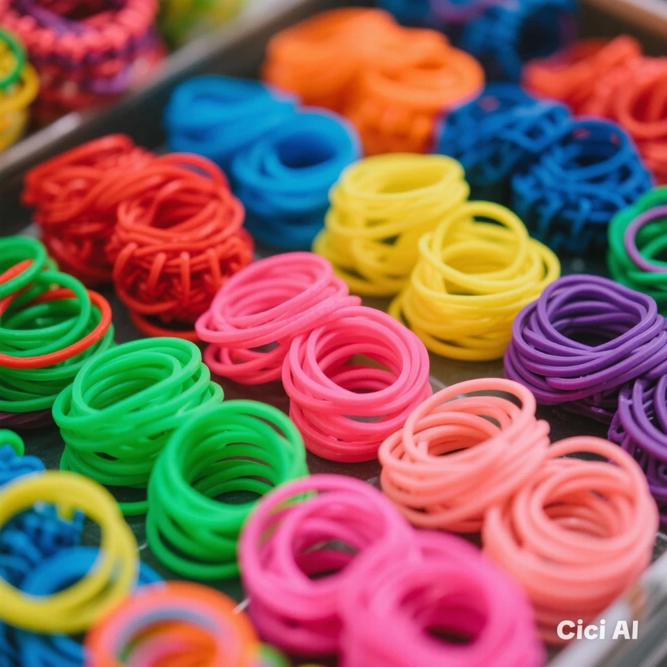 9000 Assorted Colours LOOM BANDS multi Colour GLOW IN DARK , Cream LOOM BANDS - Image 2 of 4