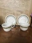 Vintage Pyrex Corelle Crazy Daisy Coffee Tea Cup Mug & Saucer Set of 2