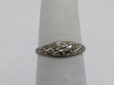 Vintage Dainty Sterling Silver 925 Filigree Ring Size 5