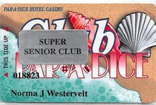 Par-A-Dice Casino - Peoria, IL - 5th Issue Slot Card with ACC, Senior Sticker