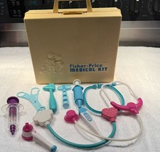 1977 Fisher-Price KIDS Doctor Medical Kit 936 w/ Case Collectible tool Vintage