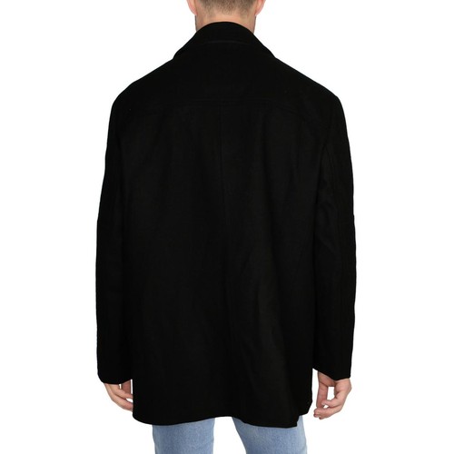 Cole Haan Mens Black Wool Notch Collar Warm Trench Coat Outerwear XXL BHFO 7524 - Picture 2 of 2