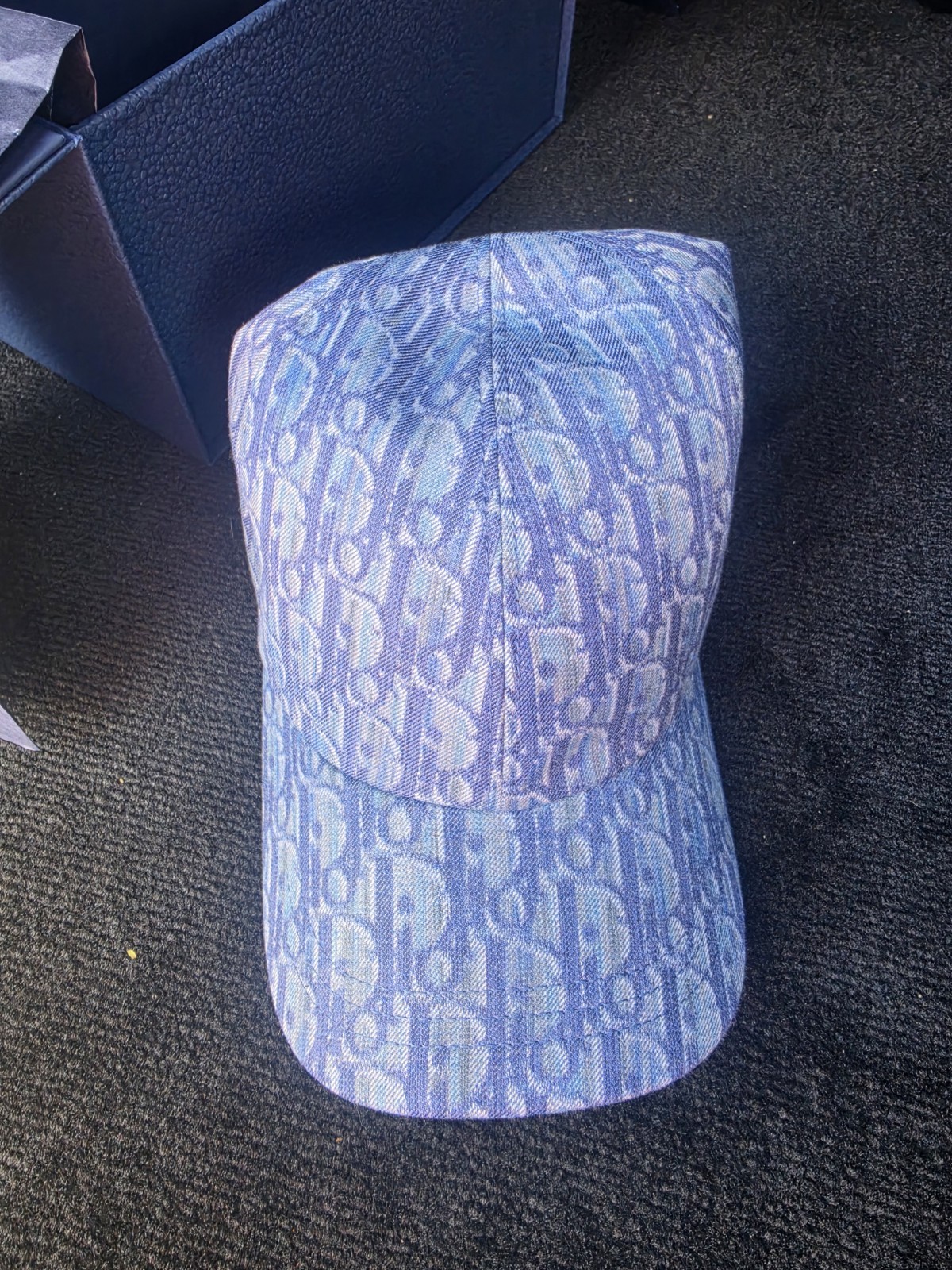 Dior Men’s Multi Color Blue Monogram Baseball Cap Style, Size XL image 2