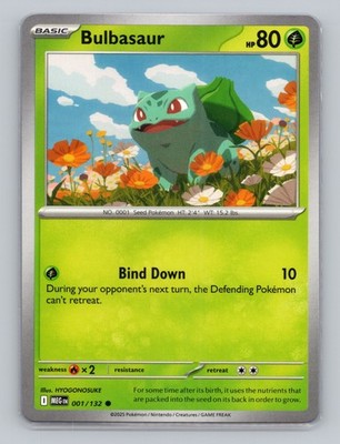 Bulbasaur 001/132 Common Mega Evolution MEG EN Pokemon Base Set TCG