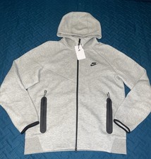 NWT Nike Grey Tech Fleece Full-Zip Hoodie   Grey/Black Size L FB7921-063