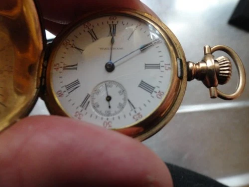 Antique Waltham Gold Pocket Watch Guaranteed Crescent 25 Years A.W.W. CO.