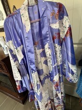 New Japanese Kimono W/BELT Polyester Made in Japan Lavender Scene