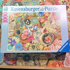 HTF 2016 Ravensburger Aimee Stewart Vintage Collage 1000 Pc Puzzle COMPLETE READ