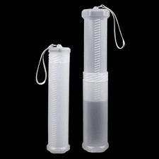 Transparent Cylinder Pencil Case Pen Holder Portable Student School Organizer