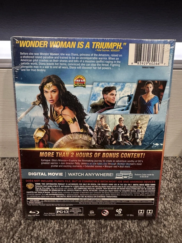 NEW Wonder Woman Blu-ray DVD 2-Disc Set Target Exclusive Lenticular Digibook - Image 3 of 3