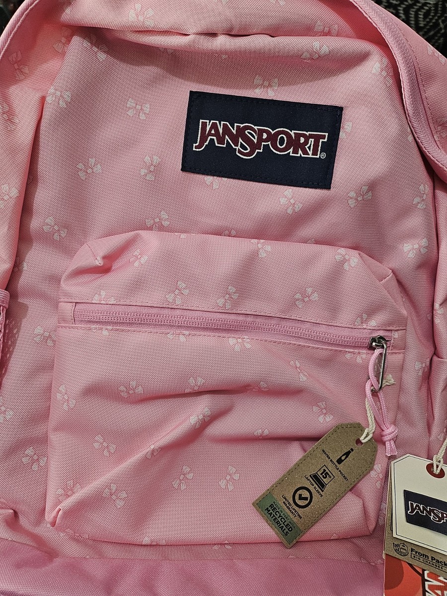 jansport backpack care instructions tag JanSport Backpack Bow Party cross town Plush for School 15-Inch Laptop  Sleeve for sale online