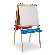 Melissa  Doug Deluxe Wooden Standing Art Easel OPEN BOX Chalk Board Dry Erase
