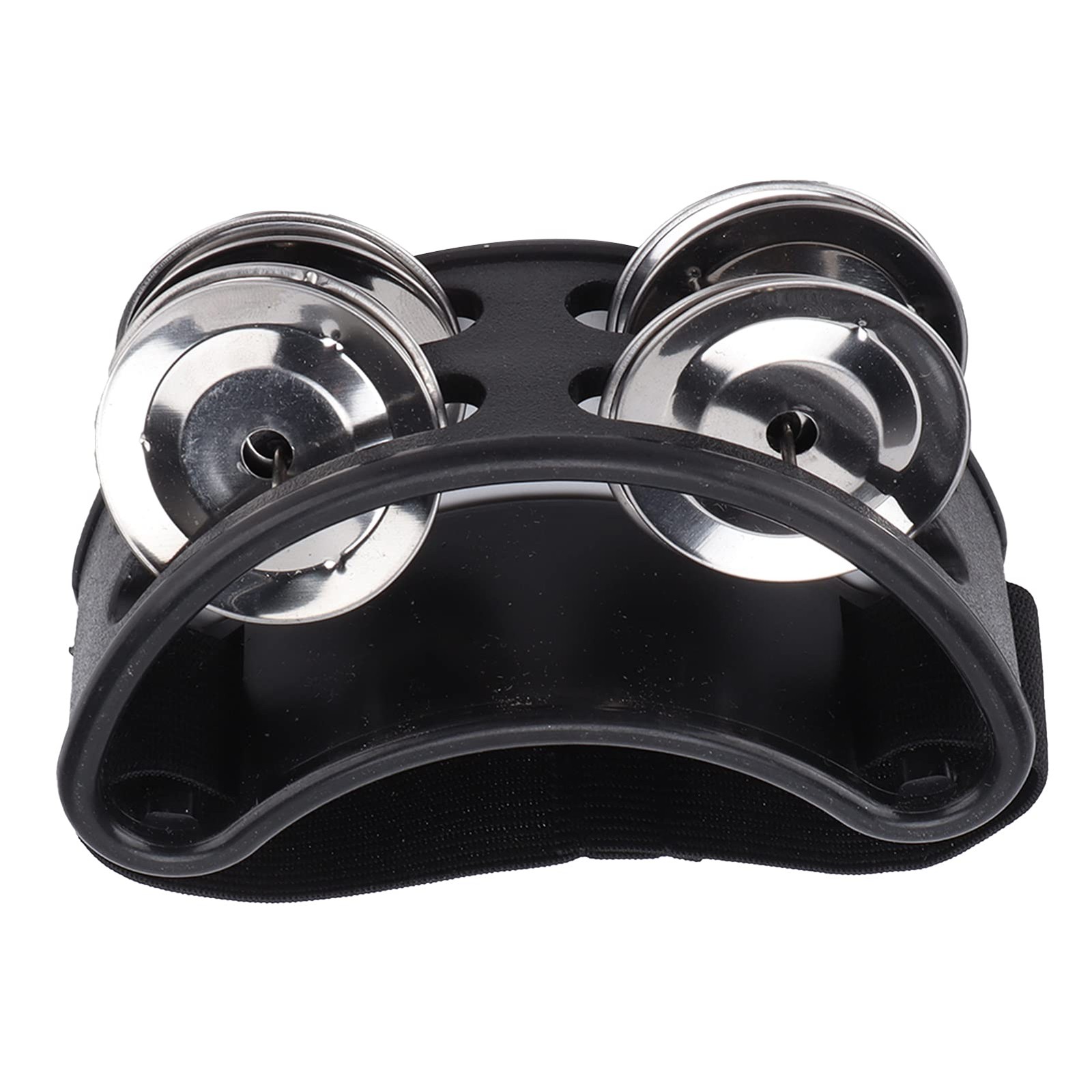 Pied Tambourin Shaker en Métal Instrument Percussion pour Batterie Noir